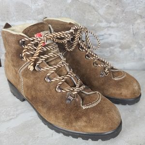 Vtg Raichle Switzerland Light Brown Nubuck Suede Leather V10 Hiking Boots 7.5